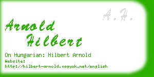 arnold hilbert business card
